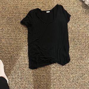 Black loose fit scoop neck garage top